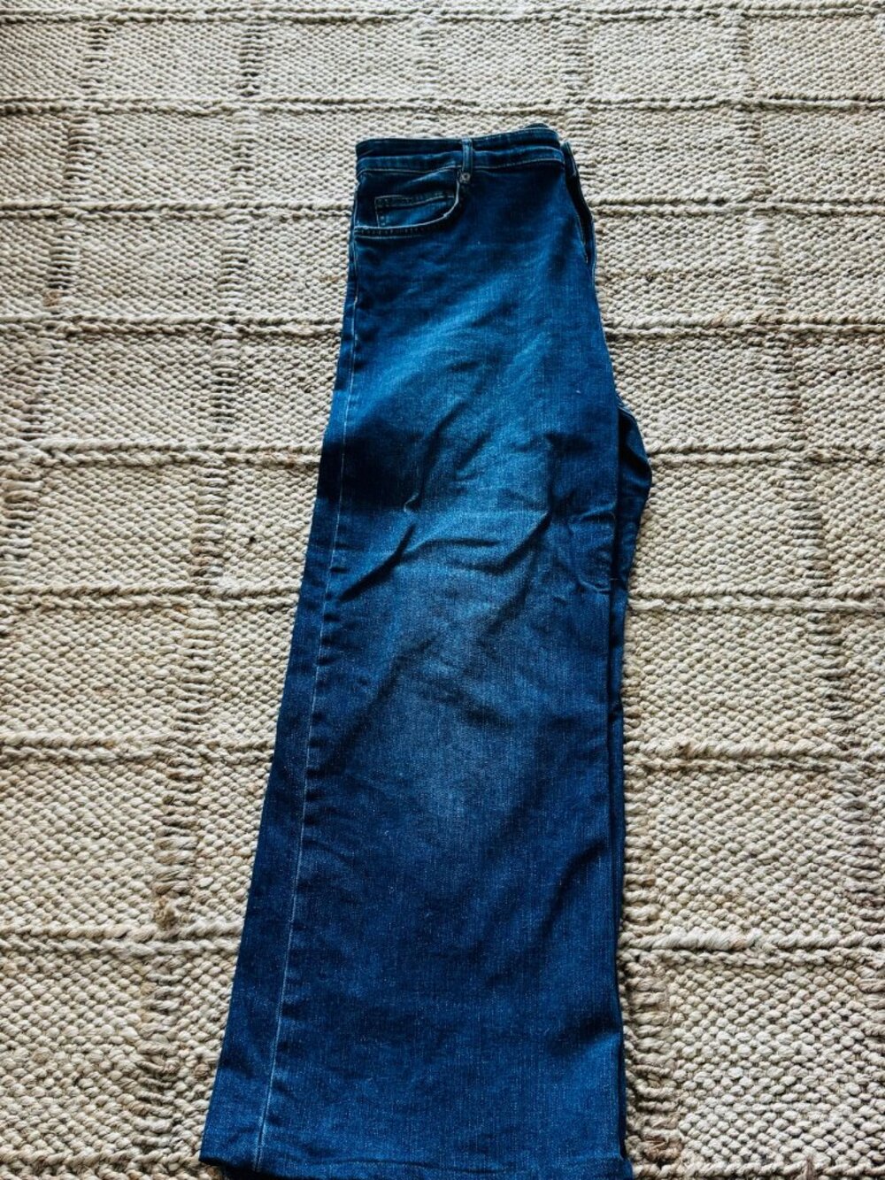 Zara Wide Leg Jeans High Rise Blue Denim Size 14 EU 46 NWOT - Picture 3 of 6